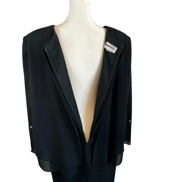 vintage PATRA STENAY Layered Lined Black Dress Crystal Buttons Size 14 - Picture 6 of 12